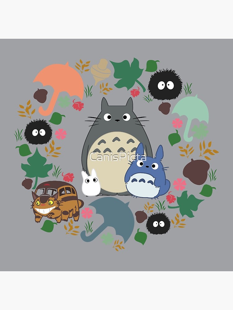Mein Nachbar Totoro Kranz - Anime, Catbus, Ruß Sprite, Blau Totoro, Weiß Totoro, Senf, Ocker, Regenschirm, Manga, Hayao Miyazaki, Studio Ghibl von CanisPicta