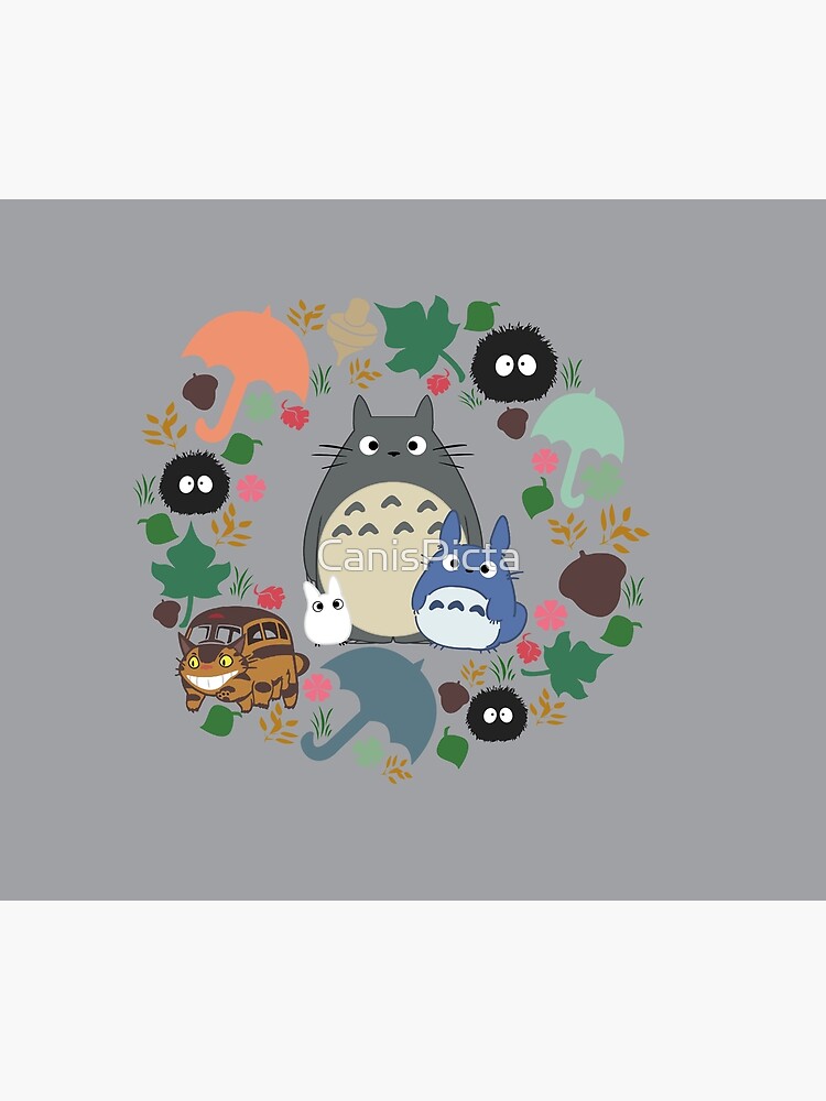 Mein Nachbar Totoro Kranz - Anime, Catbus, Ruß Sprite, Blau Totoro, Weiß Totoro, Senf, Ocker, Regenschirm, Manga, Hayao Miyazaki, Studio Ghibl von CanisPicta