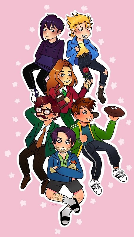 Stardew Valley Bachelors Group Picture By Saffiexe Redbubble   Flat,800x800,075,f.u2 