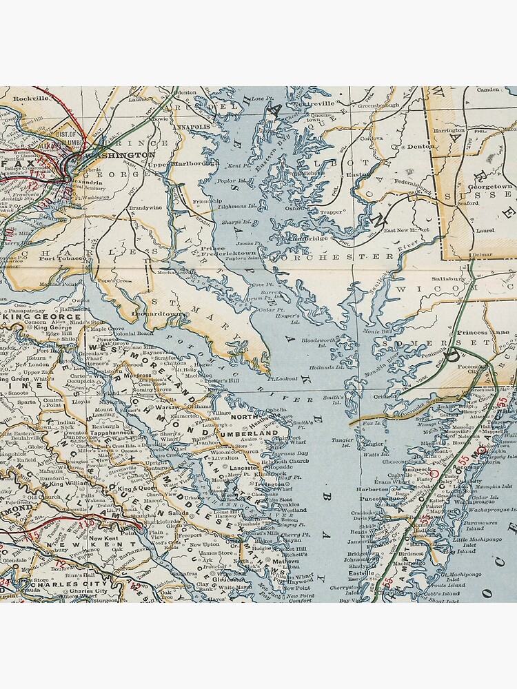 Vintage Map of the Chesapeake Bay (1901) by BravuraMedia