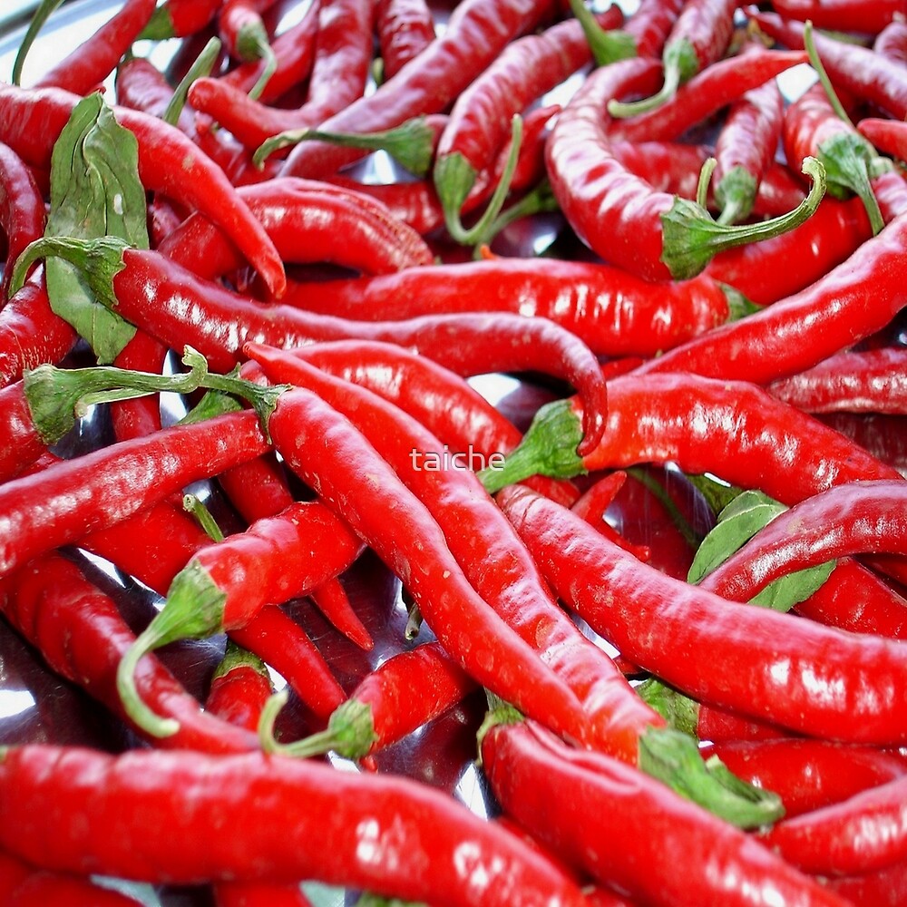 "Market Fresh Red Chili Peppers" by taiche Redbubble