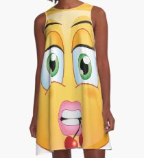 Flirty Emoji Girl A-Linien Kleid
