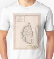 Vintage Karte von Korsika Frankreich (1697) Slim Fit T-Shirt