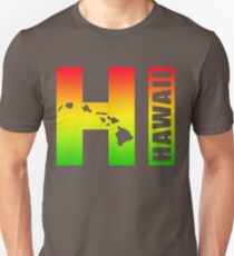 Big Hawaii HI - Rasta Surfer Colors Unisex T-Shirt