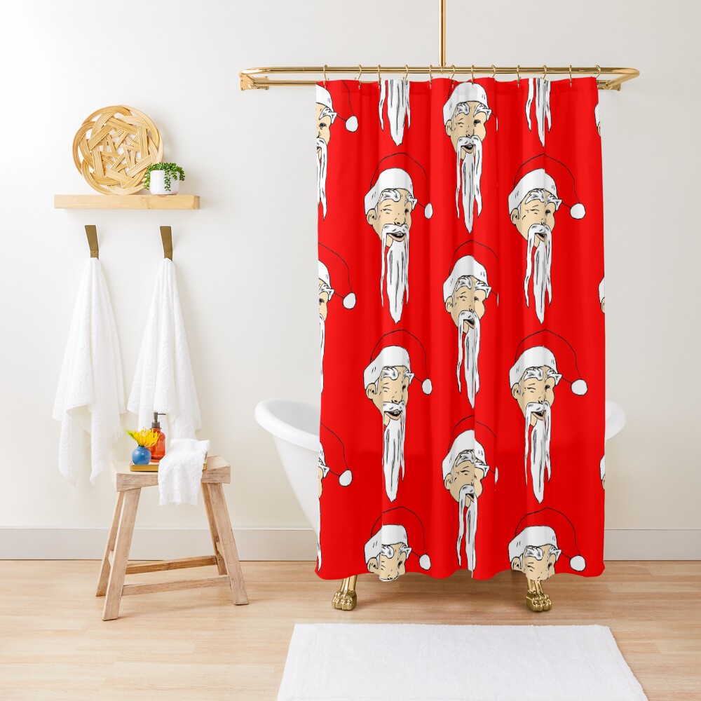 Asian Santa Fu Manchu Beard And Mustache Chinese Christmas Shower