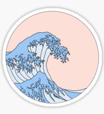 blue pink wave Sticker