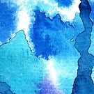 Blue Watercolor Abstract I by Kathie Nichols