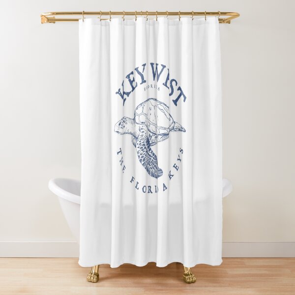 Key West Turtle Florida Keys Scuba Fishing Diving Tee (white) Shower Curtain