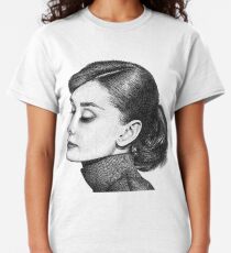 Audrey Hepburn Stippling Portrait Classic T-Shirt