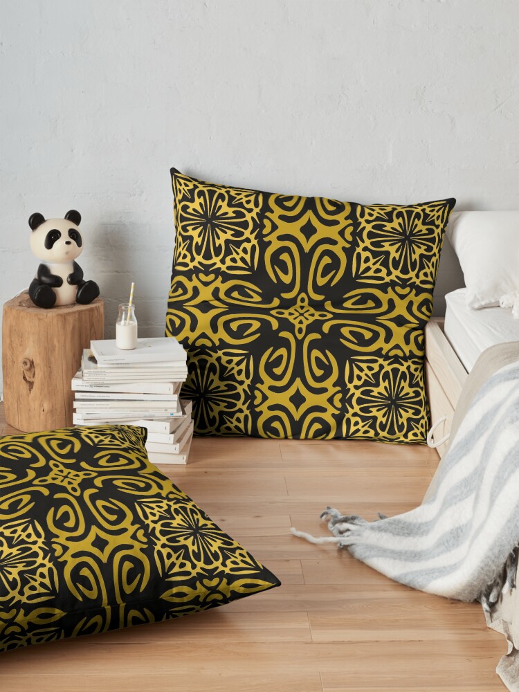 Alternate view of Retro Symmetry Gold Floor Pillow