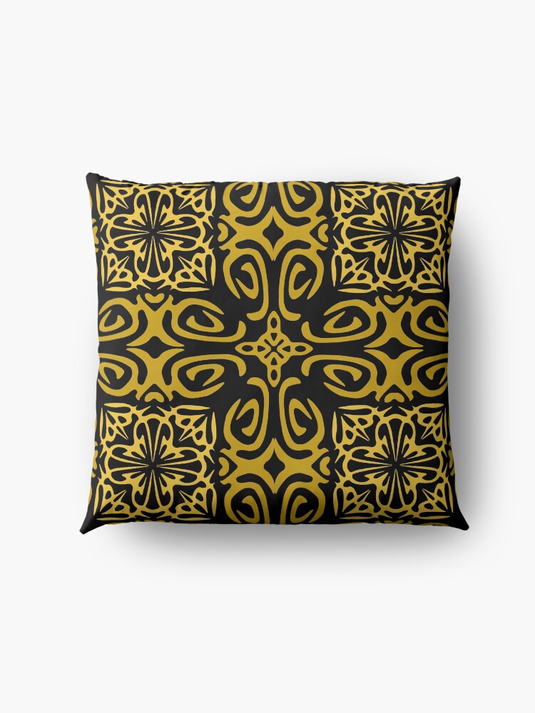 Alternate view of Retro Symmetry Gold Floor Pillow
