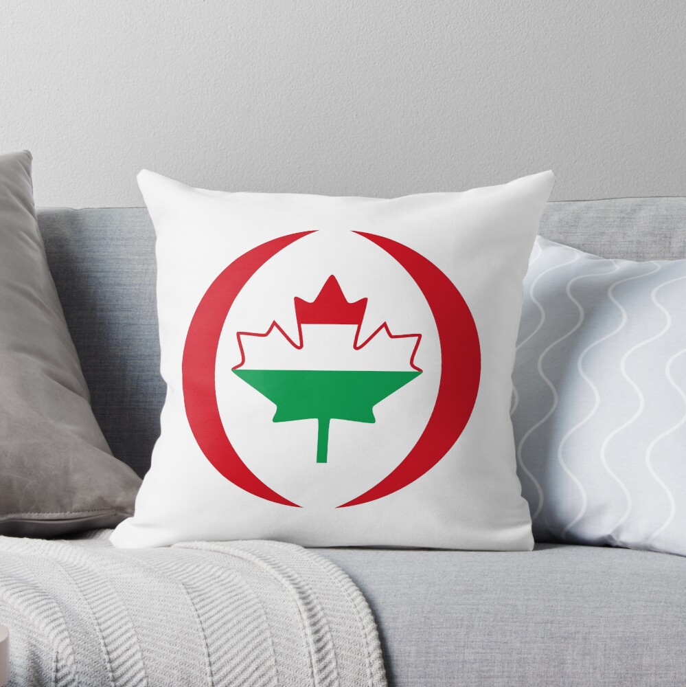 Hungarian Canadian Multinational Patriot Flag Series Throw Pillow