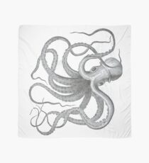 Vintage octopus kraken nautical steampunk preppy goth sea creature print Scarf