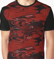 Red, White, and Black Marble Graphic T-Shirt