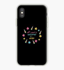 All I Need Is Unicorns and Wine Unicorn Apparel print iPhone Case