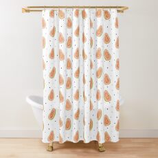 Papaya Polka Shower Curtain