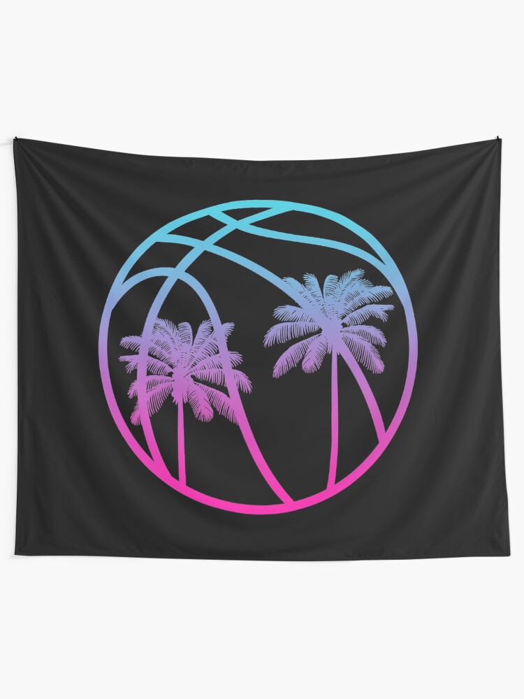 Alternate view of Miami Vice Basketball - Black alternate Tapestry