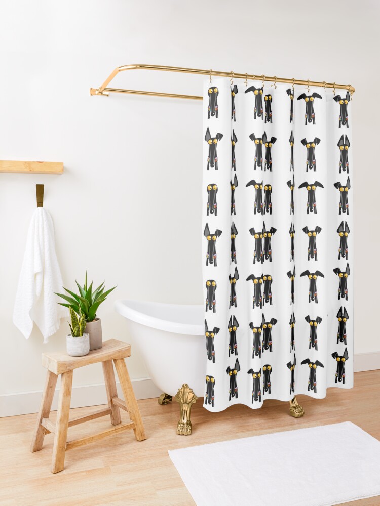 Alternate view of Greyhound semaphore: White Shower Curtain