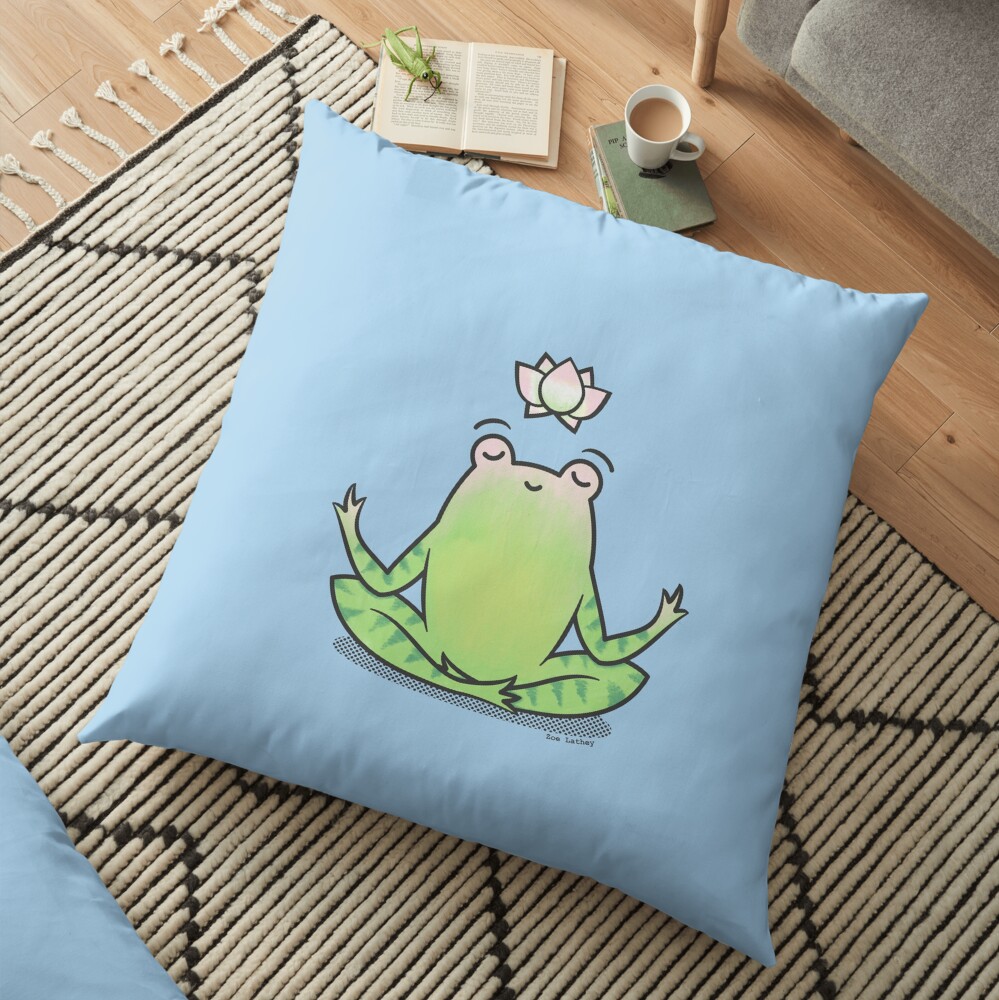 Coussin de sol « Grenouille Yoga Zen»