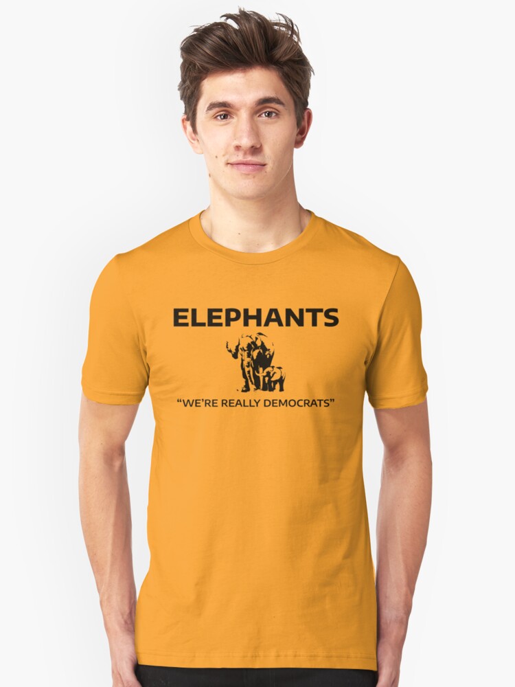 Alternate view of Elephants: We're Really Democrats Slim Fit T-Shirt