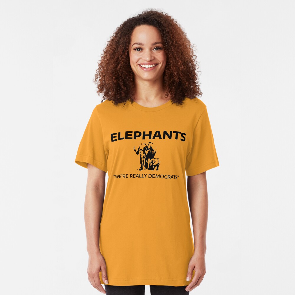 Elephants: We're Really Democrats Slim Fit T-Shirt
