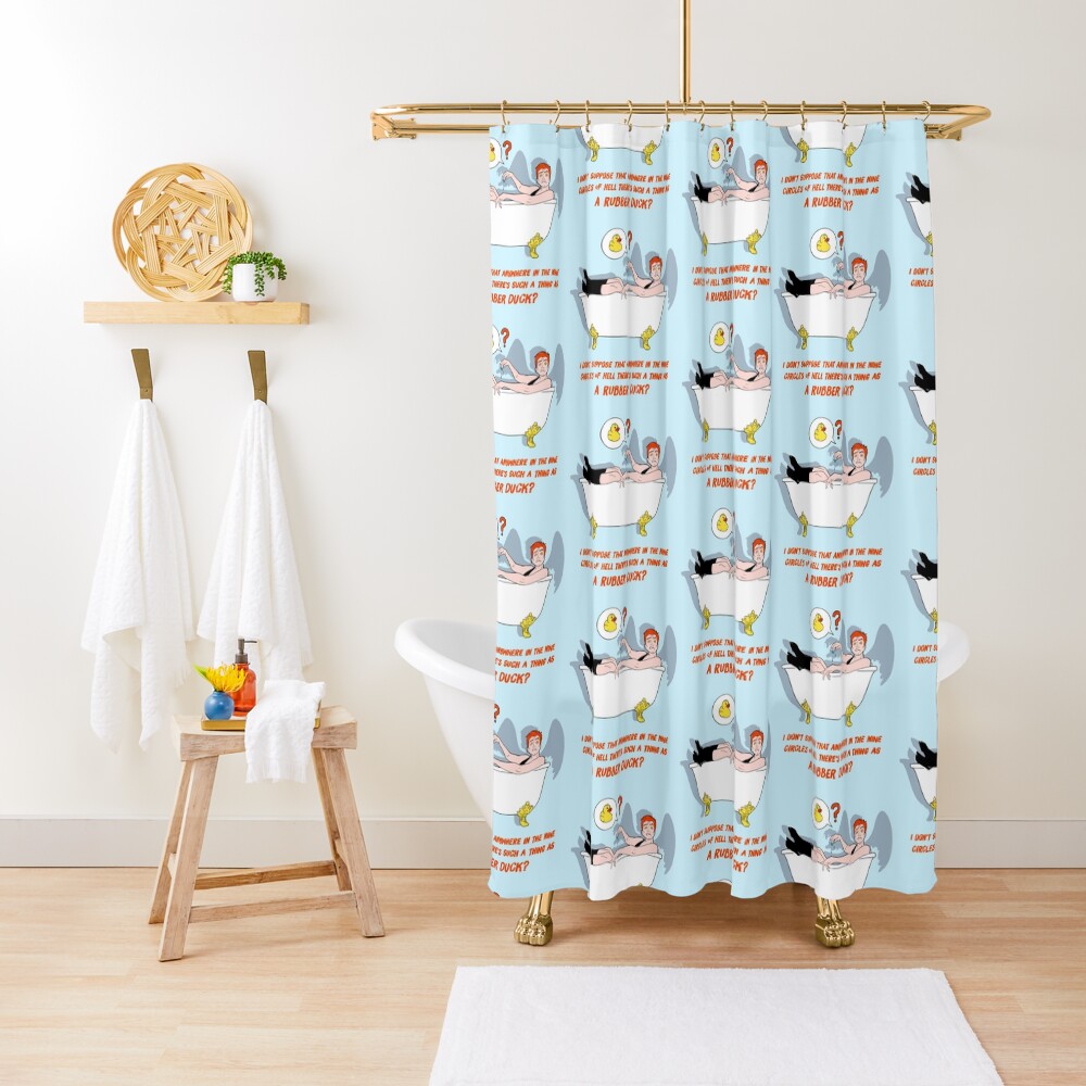 Holy Water Bathtub Rubber Duck Shower Curtain By Theclassynerd