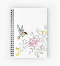 Blumenstrauß und Kolibri mit Pastellfarben Spiralblock