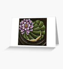 Lotus Lilly Floating in Pond Greeting Card
