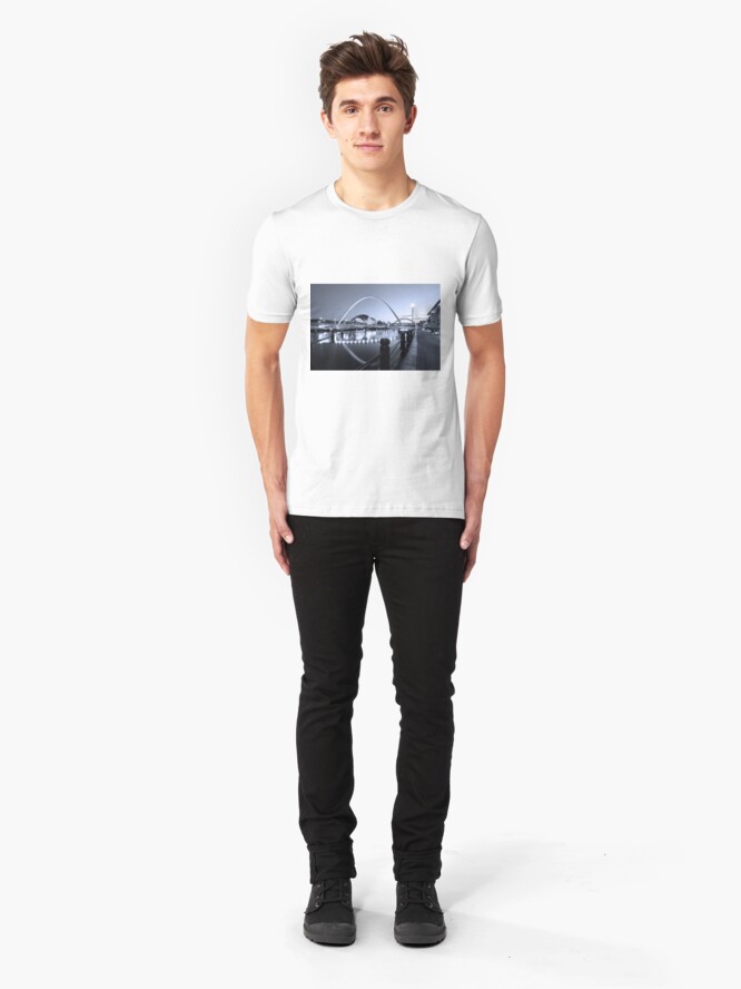 Alternate view of Newcastle Quayside and Millennium Bridge Slim Fit T-Shirt