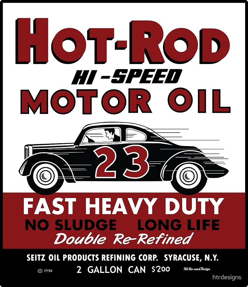 "Hot Rod Motor Oil vintage tin can" by htrdesigns | Redbubble