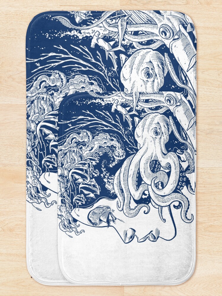 Alternate view of Poseidon's Mistress Blue Alternate Bath Mat