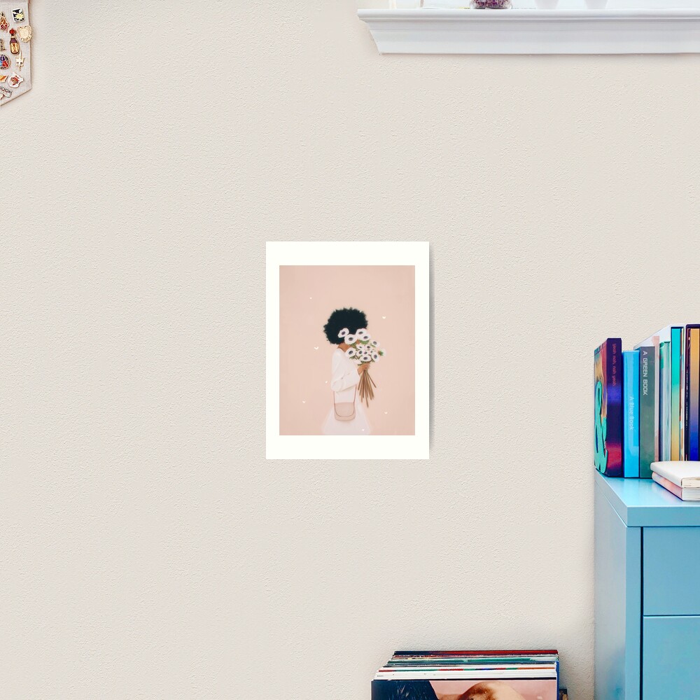 Woman with flowers Art Print