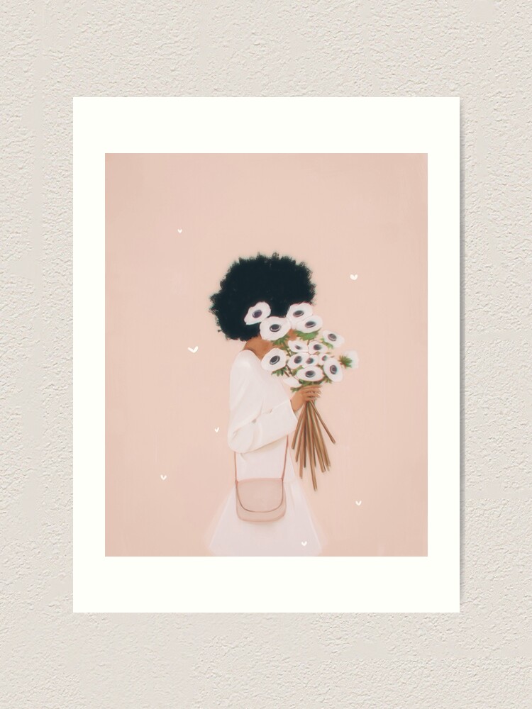 Alternate view of Woman with flowers Art Print