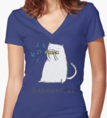 Harmonicat Women's Fitted V-Neck T-Shirt