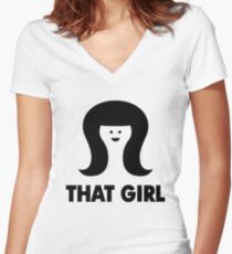 THAT GIRL Women's Fitted V-Neck T-Shirt