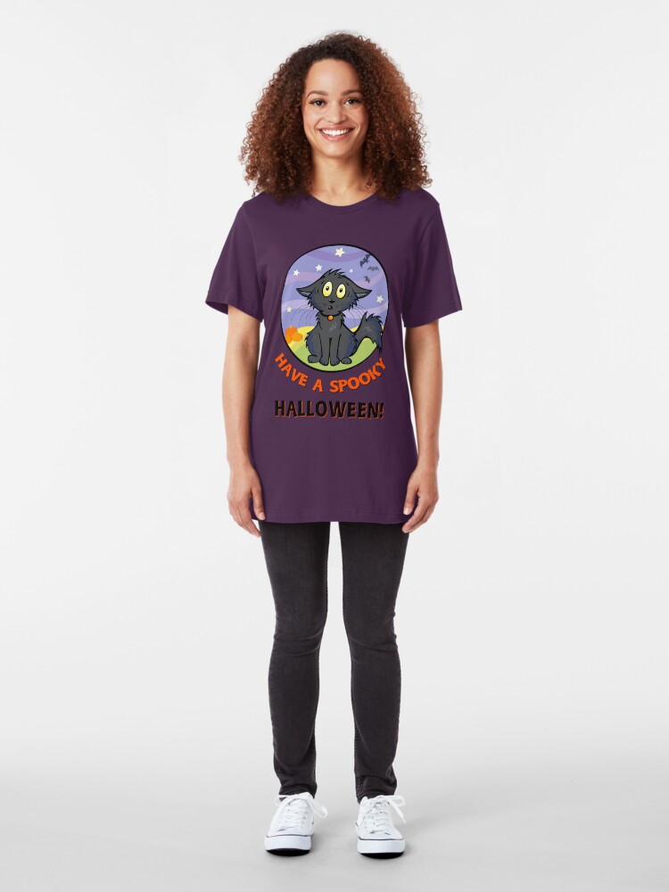 Alternate view of Scaredy Cat - Alternate T-shirt! Slim Fit T-Shirt