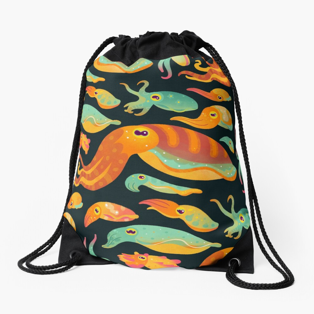 Cuttlefish - dark Drawstring Bag