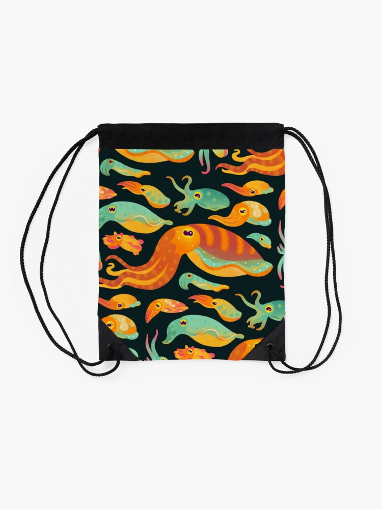 Alternate view of Cuttlefish - dark Drawstring Bag