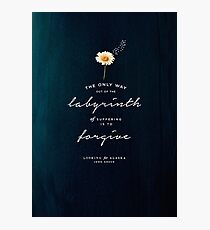 THE ONLY WAY OUT OF THE LABYRINTH OF SUFFERING - LOOKING FOR ALASKA - JOHN GREEN Photographic Print