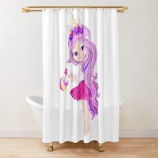 Einhorn Mädchen Pink Duschvorhang