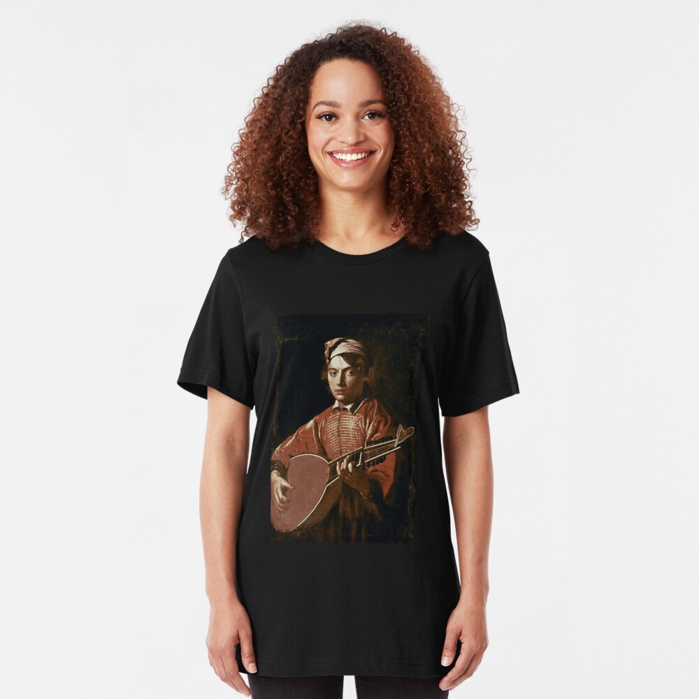 Caravaggio - Lute Player Slim Fit T-Shirt