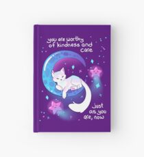 "You Are Worthy of Kindness and Care" Space Kitty Hardcover Journal