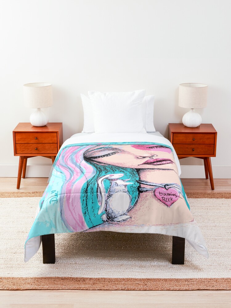 Alternate view of Bunnies Rock Comforter