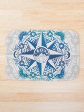 Voyage à la montagne de la lune | Turquoise Navy Ombré Tapis de bain