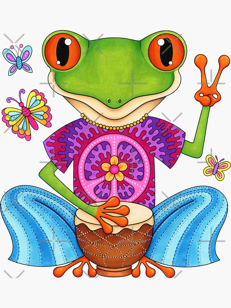 peace frog figurines