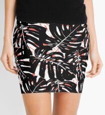 Monstera plant print with big graphic leaves Mini Skirt