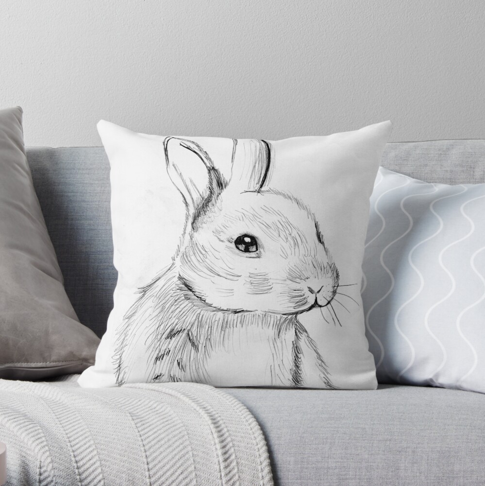 white bunny pillow