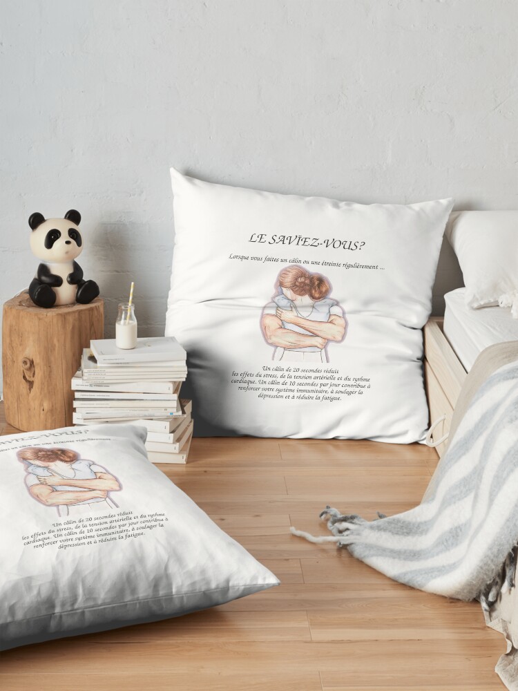 Coussin de sol ''Les Bénéfices du Hug sur la santé' : autre vue