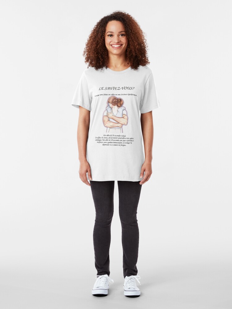 T-shirt ajusté ''Les Bénéfices du Hug sur la santé' : autre vue