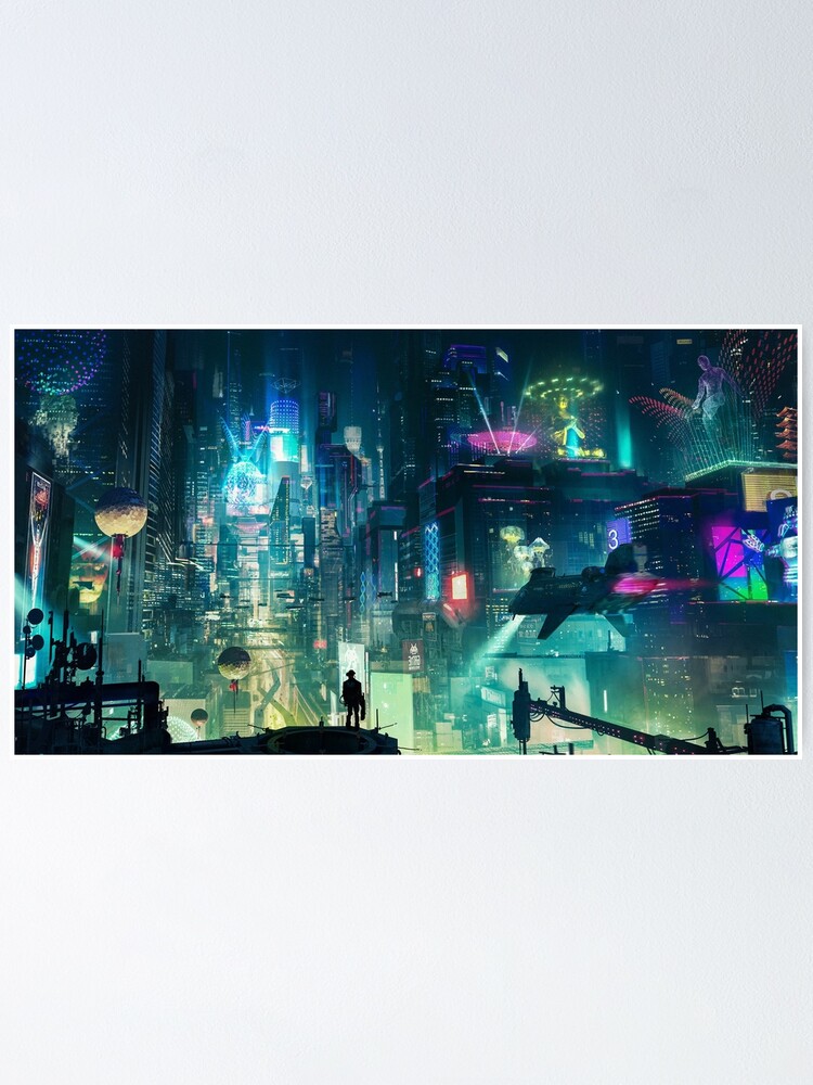 Alternate view of Mega City Nights Futuristic Tokyo Poster